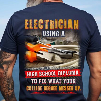 Electrician using a high school diploma