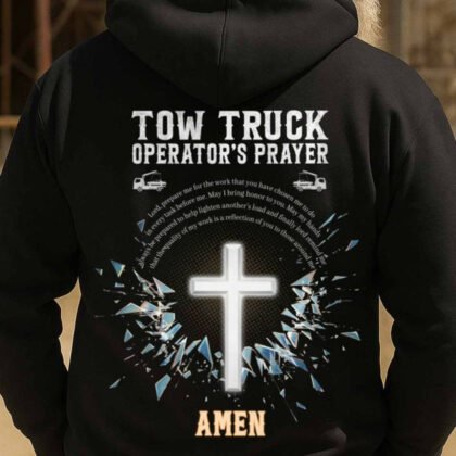Tow Truck Operator's Prayer Cross Apparel - Tow Truck Faith